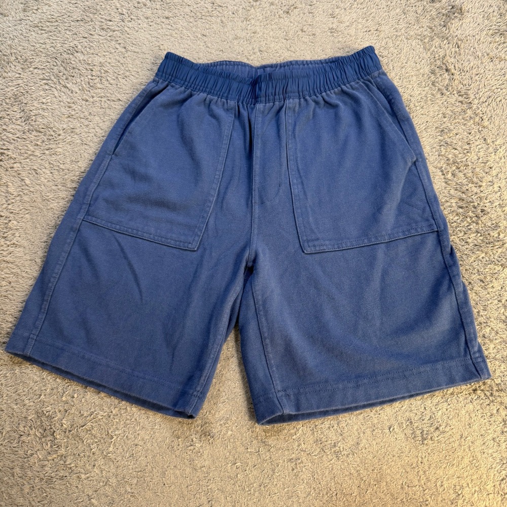 Free Assembly Mens Jersey Patch Pocket Shorts S Blue Cotton Drawstring Waist